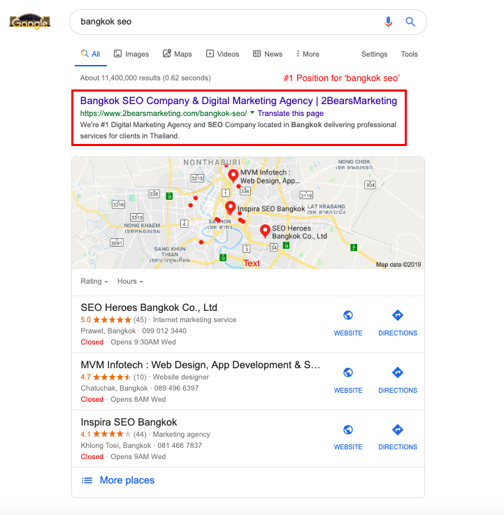 อันดับ 2bearsmarketing seo agency bangkok
